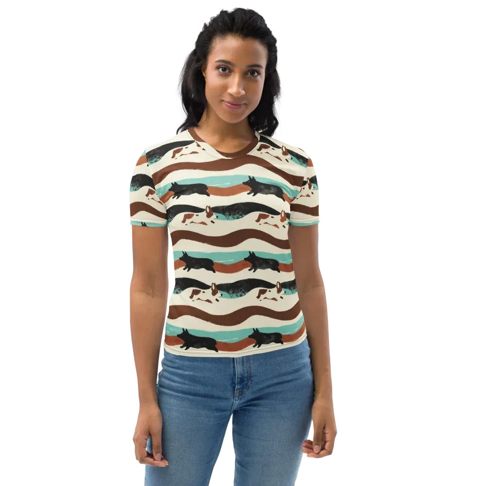 Canine Current on Women's Crew Neck T-Shirt — Front