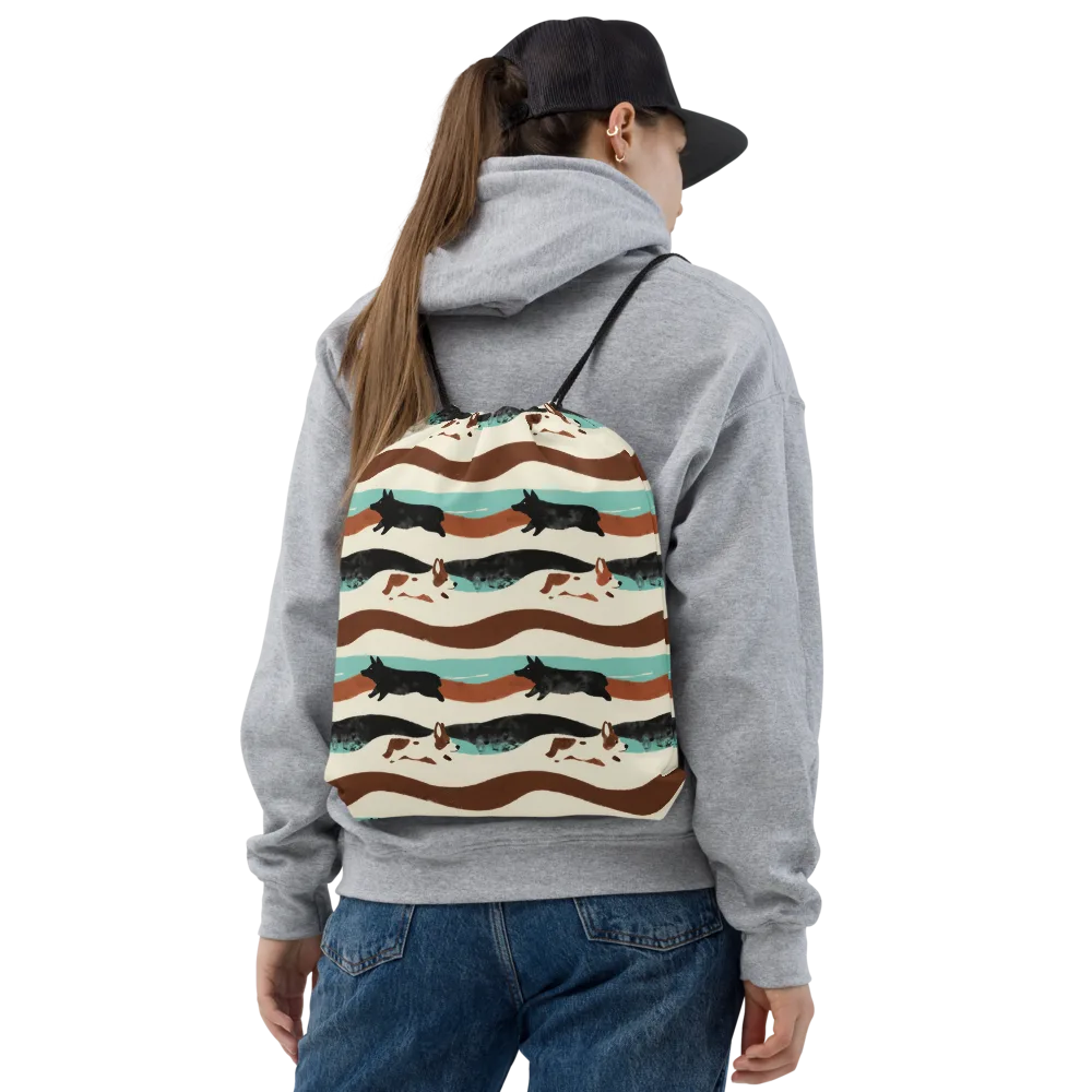 Canine Current on Drawstring Bag — Front