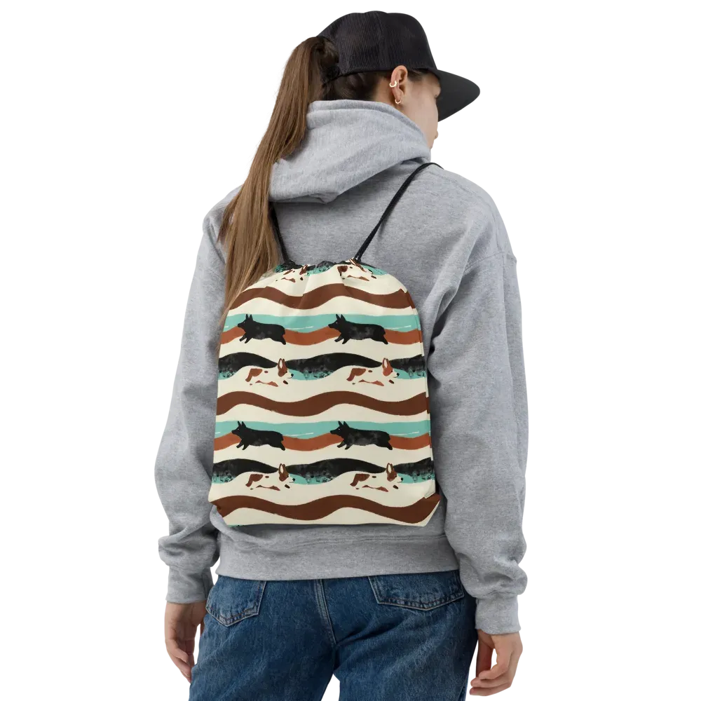Canine Current on Drawstring Bag — Front