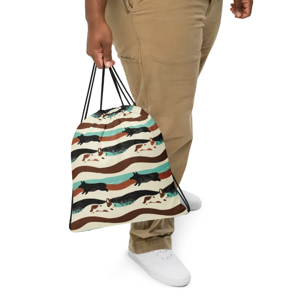 Canine Current on Drawstring Bag — Front