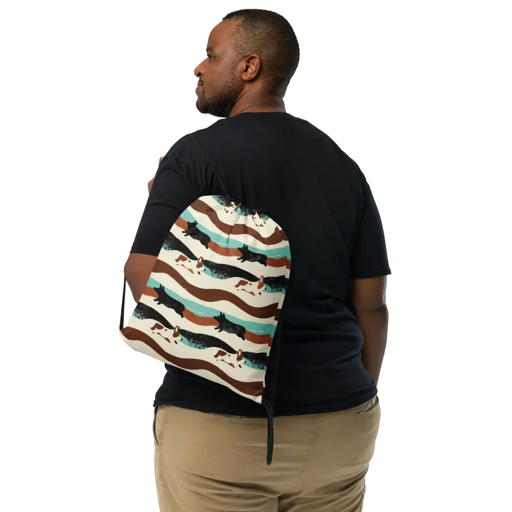 Canine Current on Drawstring Bag — Front