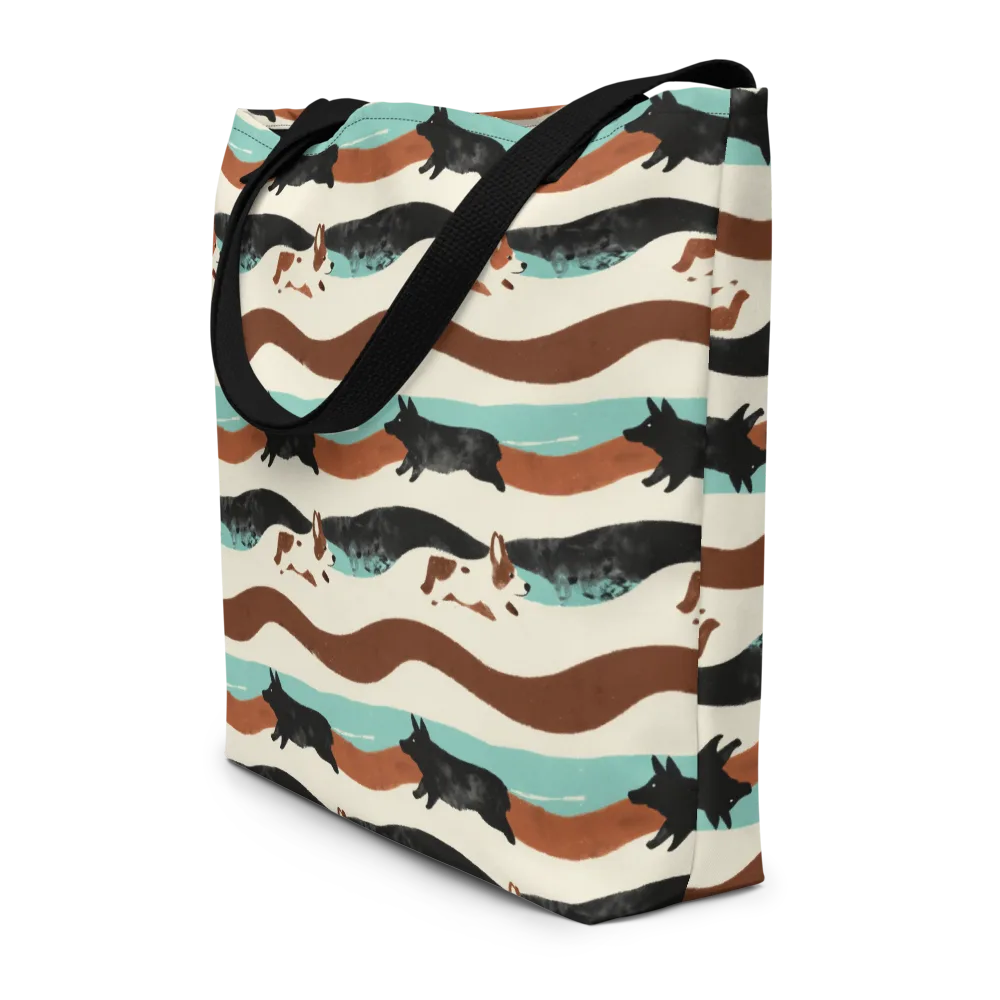 Canine Current on Large Tote Bag W/ Pocket — Front