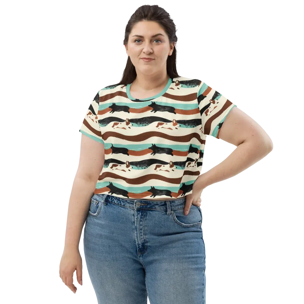 Canine Current on Crop Tee — Front