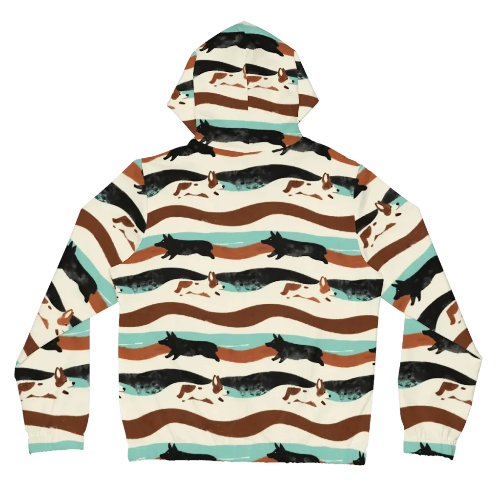 Canine Current on Women's Full-Zip Hoodie — Back