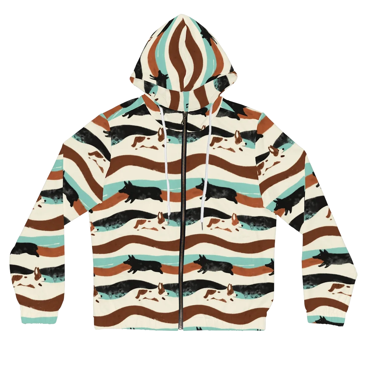 Canine Current on Women's Full-Zip Hoodie — Front