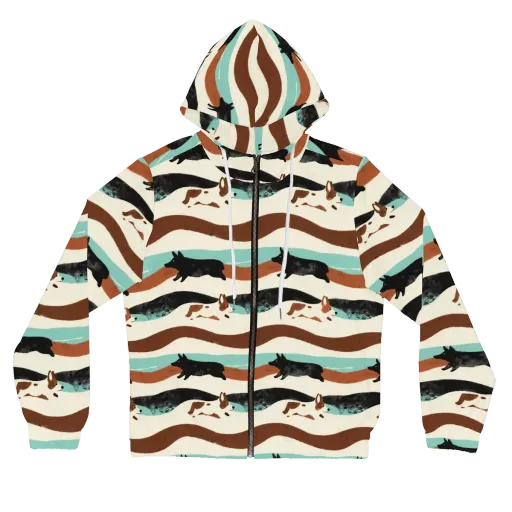 Canine Current on a Women's Full-Zip Hoodie