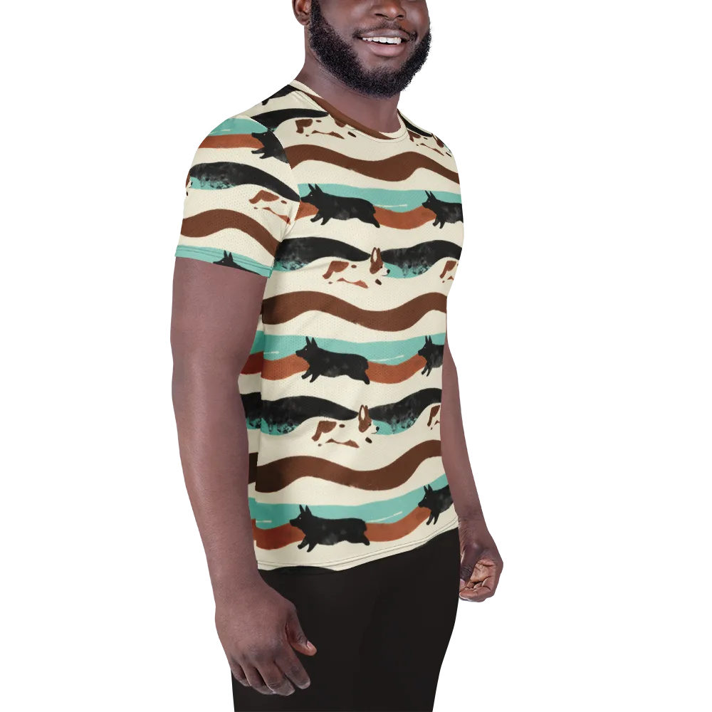 Canine Current on Men's Athletic T-Shirt — Right