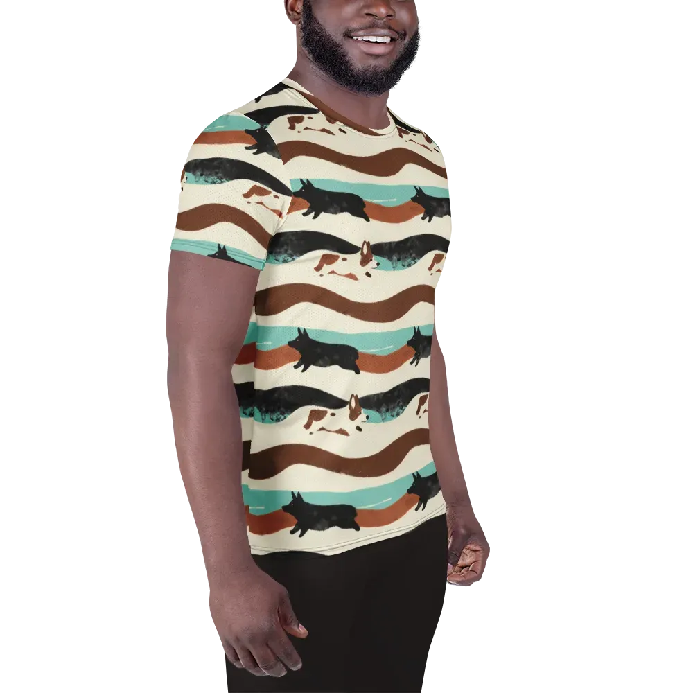 Canine Current on Men's Athletic T-Shirt — Right