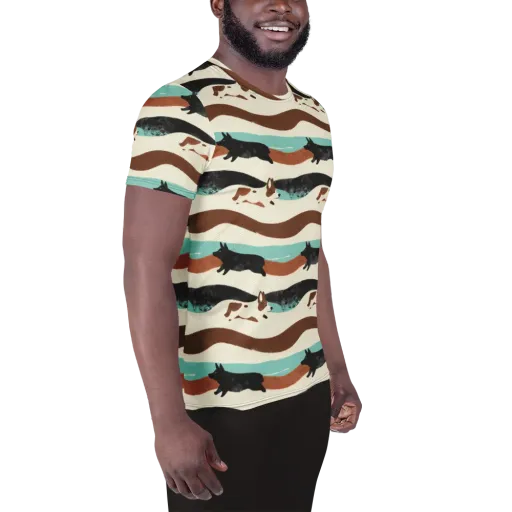 Canine Current on a Men's Athletic T-Shirt