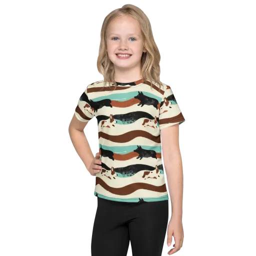 Canine Current on a Kids Crew Neck T-Shirt