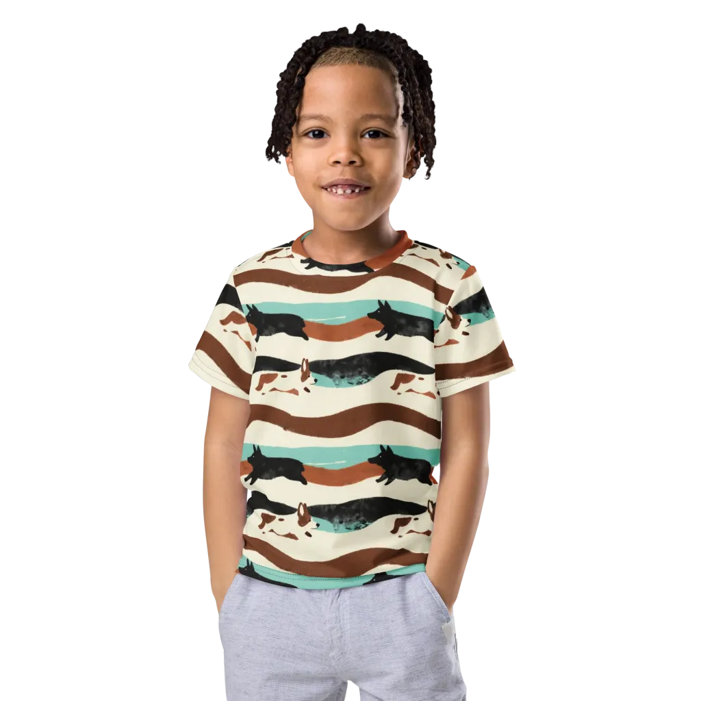 Canine Current on Kids Crew Neck T-Shirt — Front