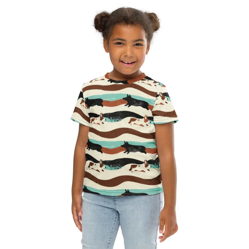 Canine Current on Kids Crew Neck T-Shirt — Front