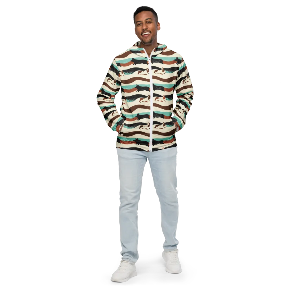 Canine Current on Men's Windbreaker — Front