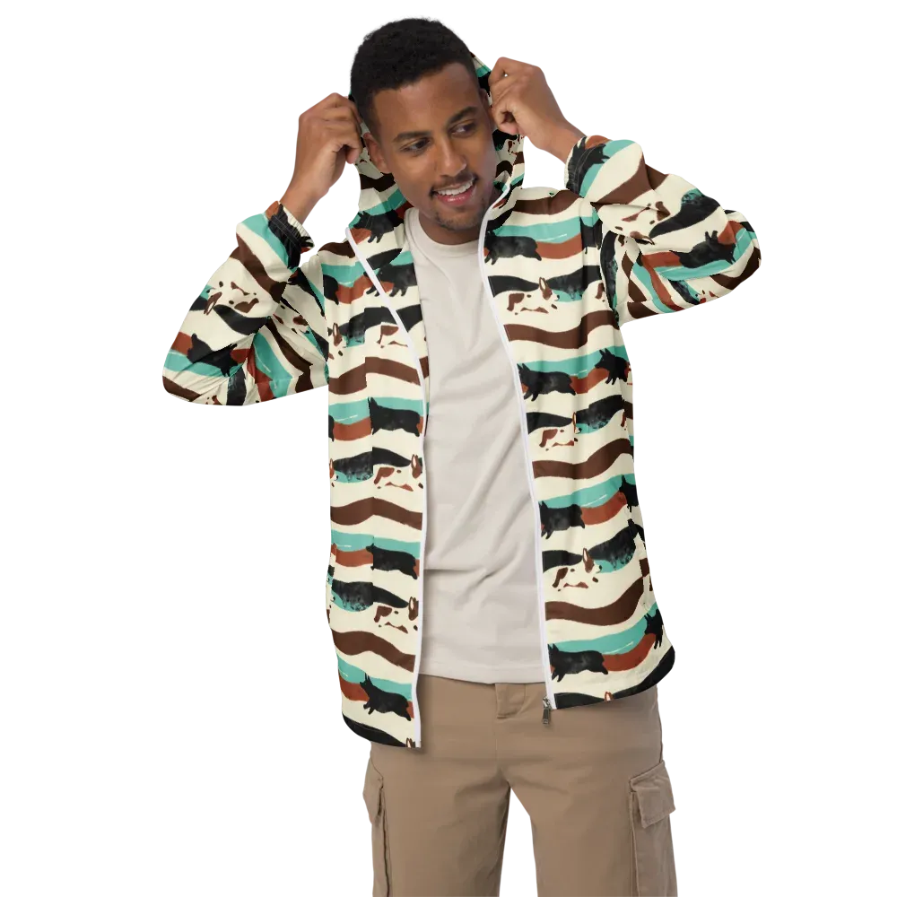 Canine Current on Men's Windbreaker — Front
