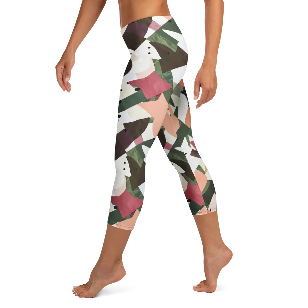 Patchwork Menagerie on Capri Leggings — Left