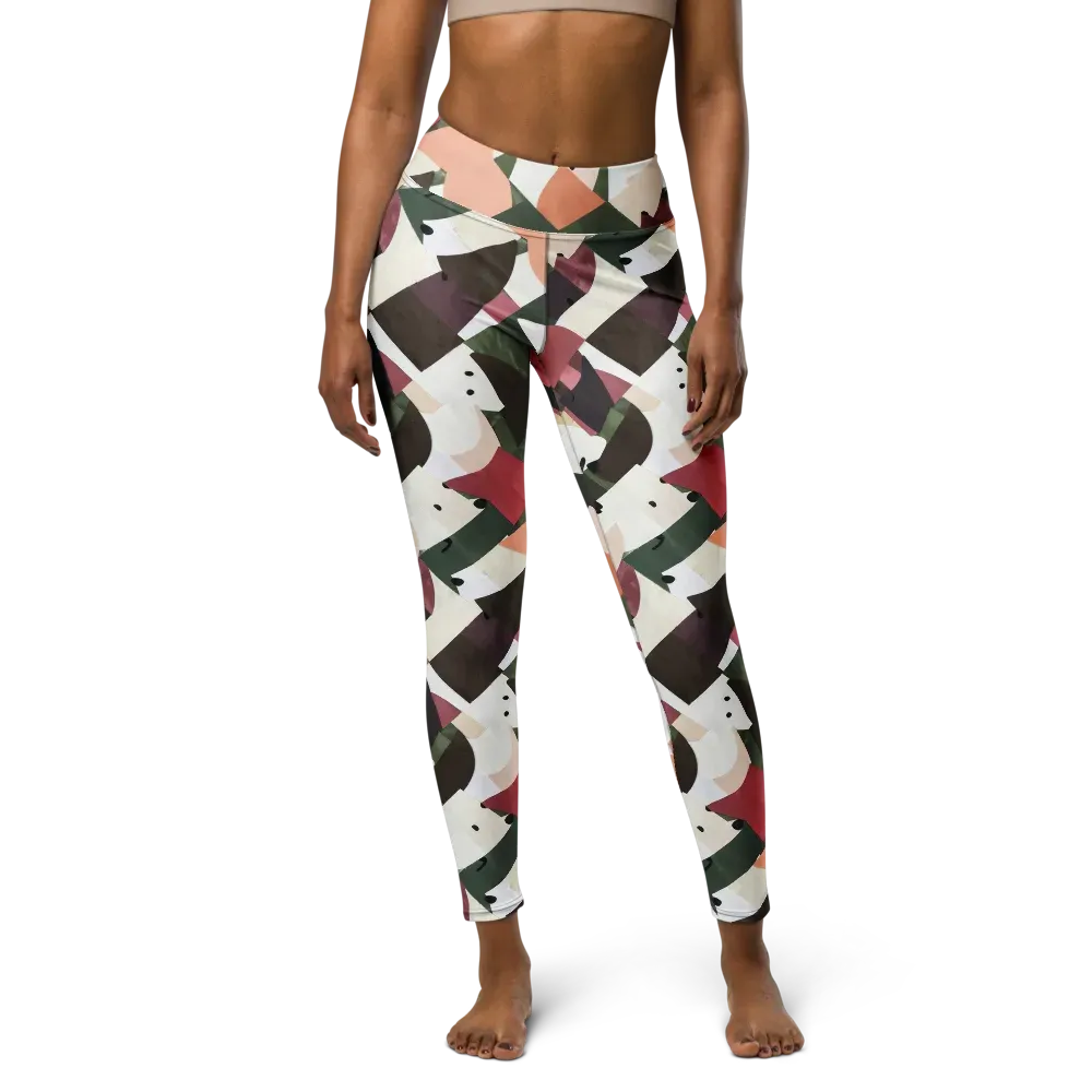 Patchwork Menagerie on Yoga Leggings — Front