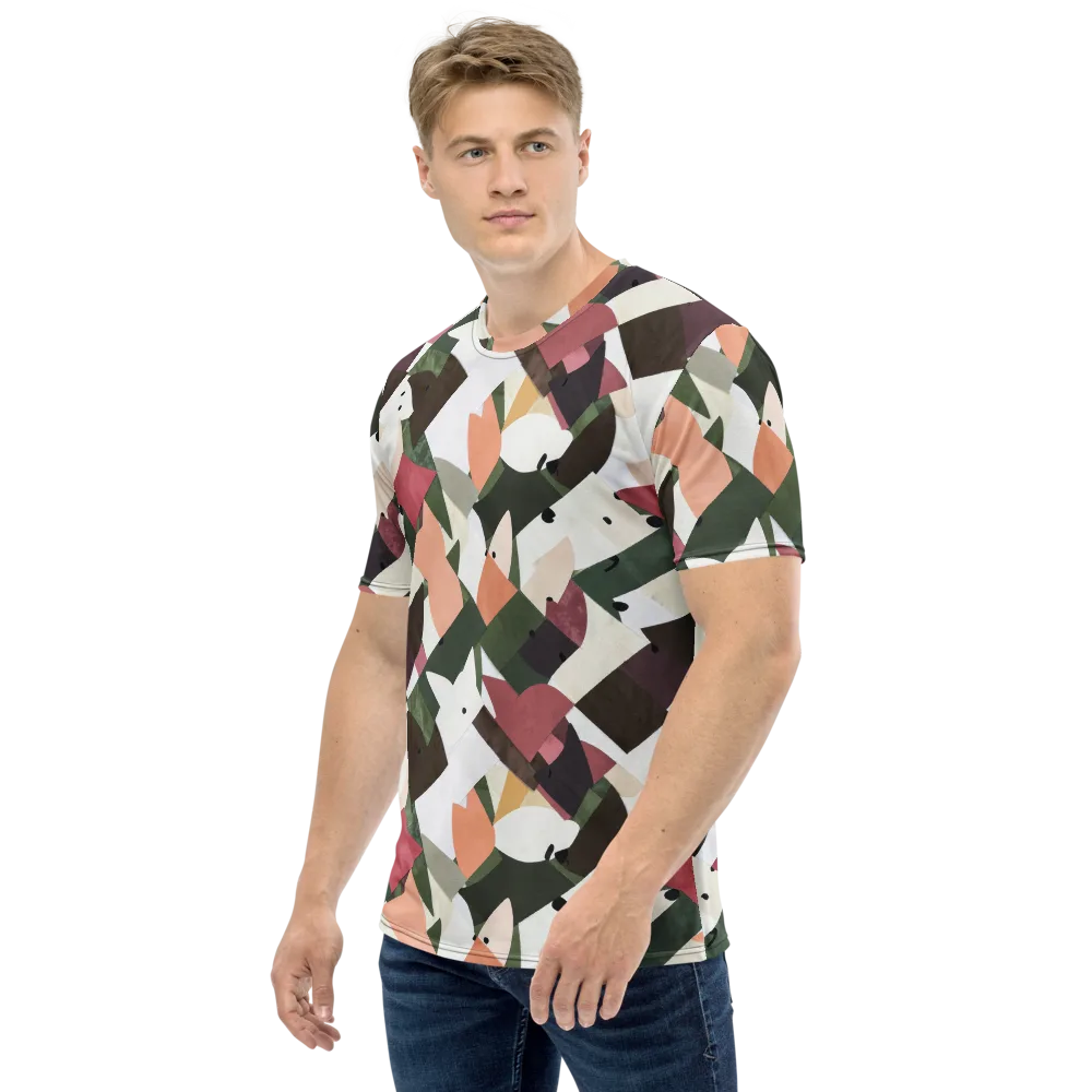 Patchwork Menagerie on Men's Crew Neck T-Shirt — Left
