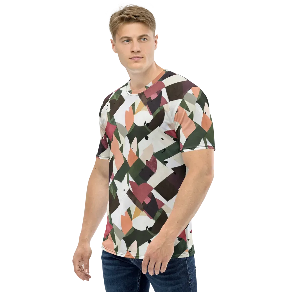 Patchwork Menagerie on Men's Crew Neck T-Shirt — Left