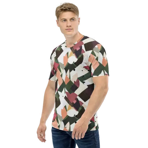 Patchwork Menagerie on a Men's Crew Neck T-Shirt