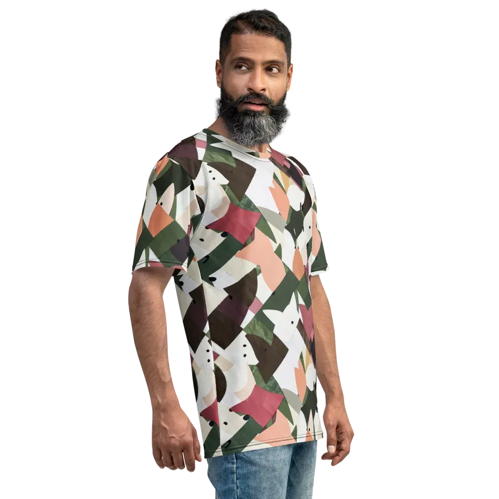Patchwork Menagerie on Men's Crew Neck T-Shirt — Right