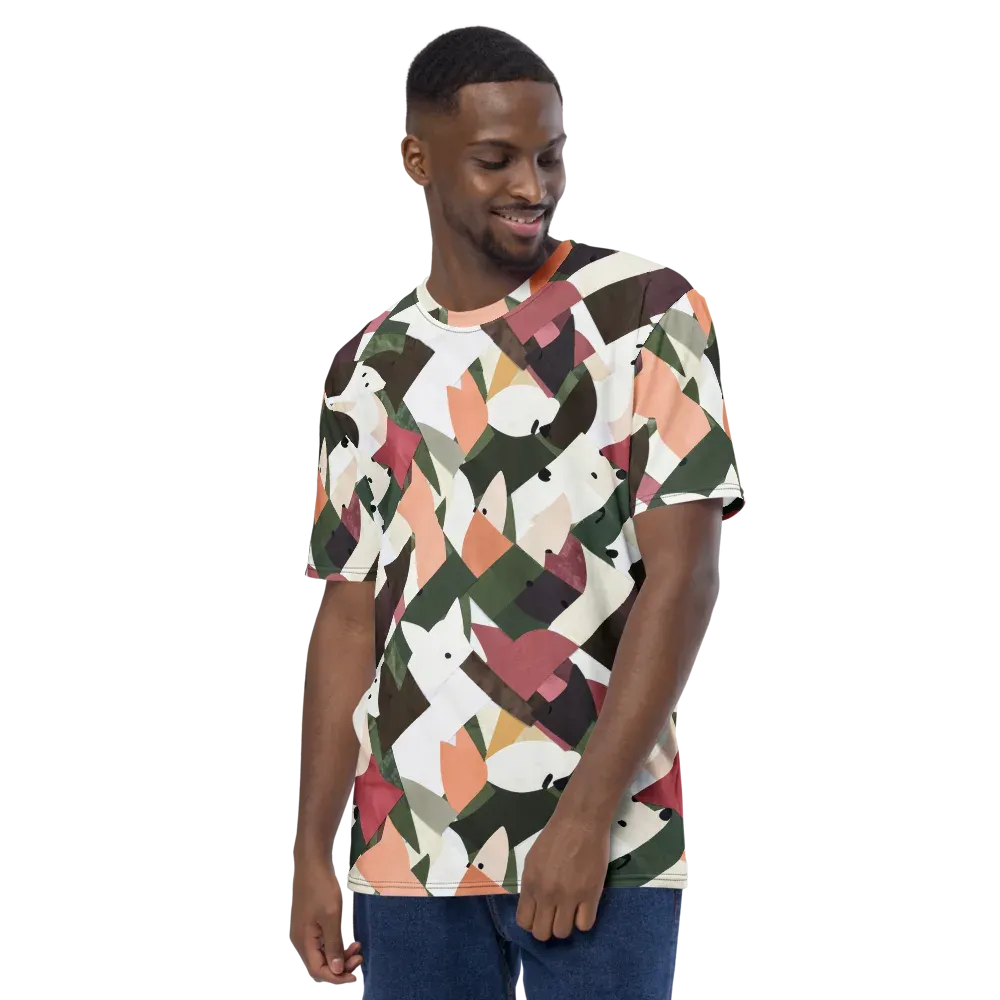 Patchwork Menagerie on Men's Crew Neck T-Shirt — Left