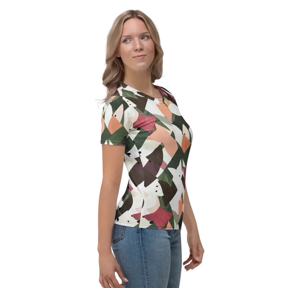 Patchwork Menagerie on Women's Crew Neck T-Shirt — Right