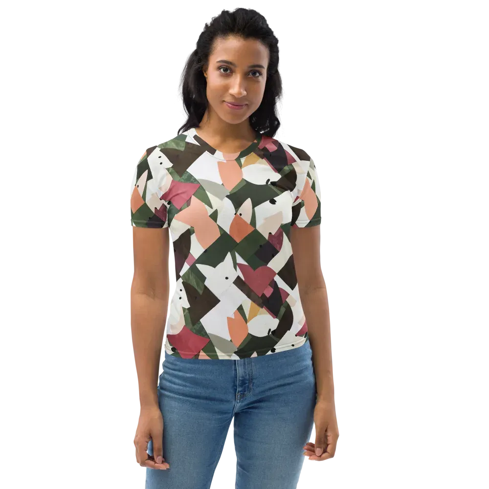 Patchwork Menagerie on Women's Crew Neck T-Shirt — Front
