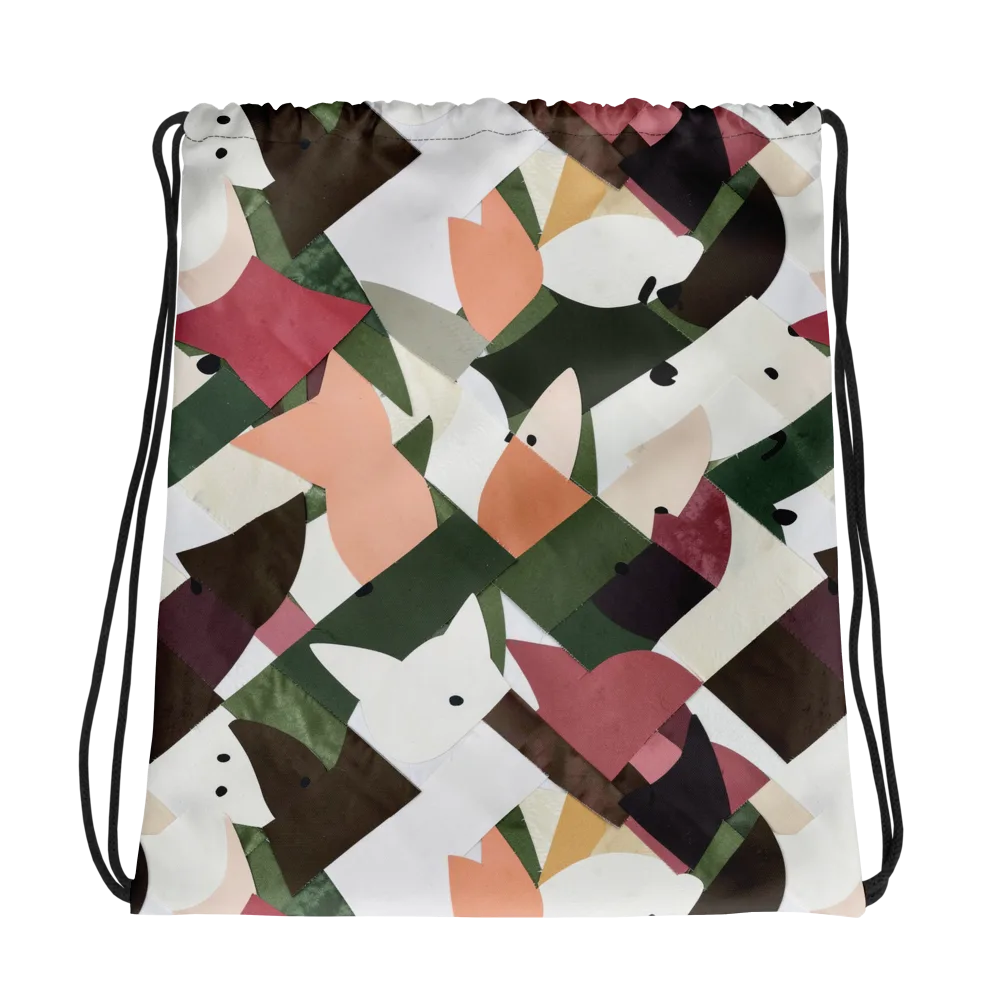 Patchwork Menagerie on Drawstring Bag — Photo