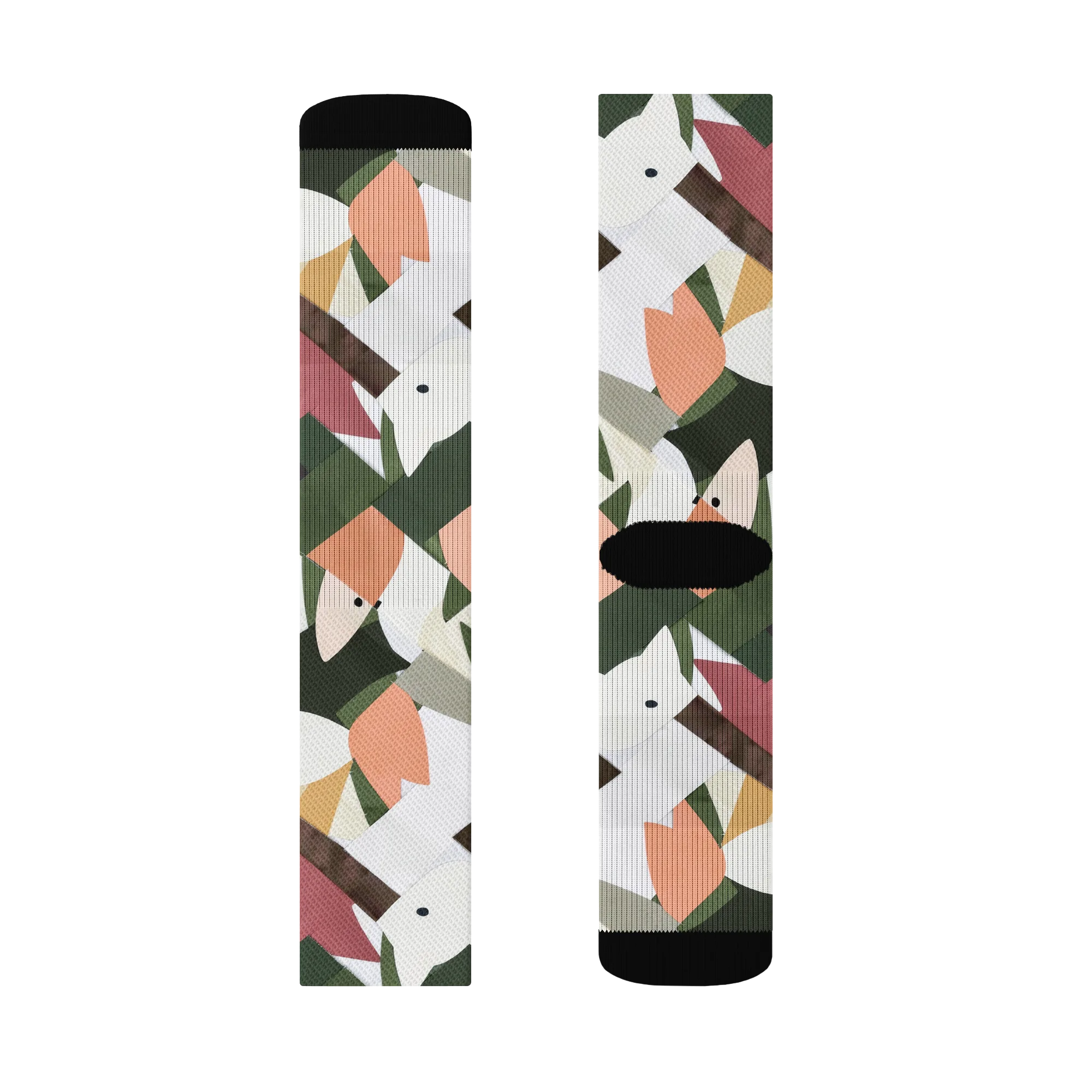 Patchwork Menagerie on Socks — Left Sock