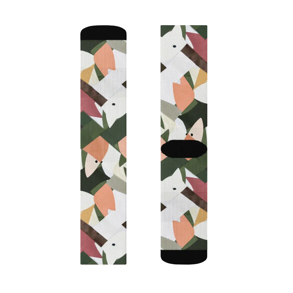 Patchwork Menagerie on Socks — Right Sock