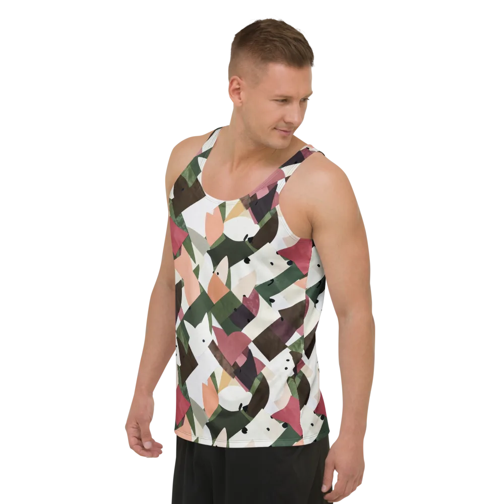 Patchwork Menagerie on Men's Tank Top — Left Front
