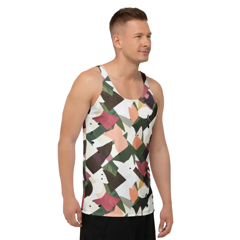 Patchwork Menagerie on Men's Tank Top — Right Front