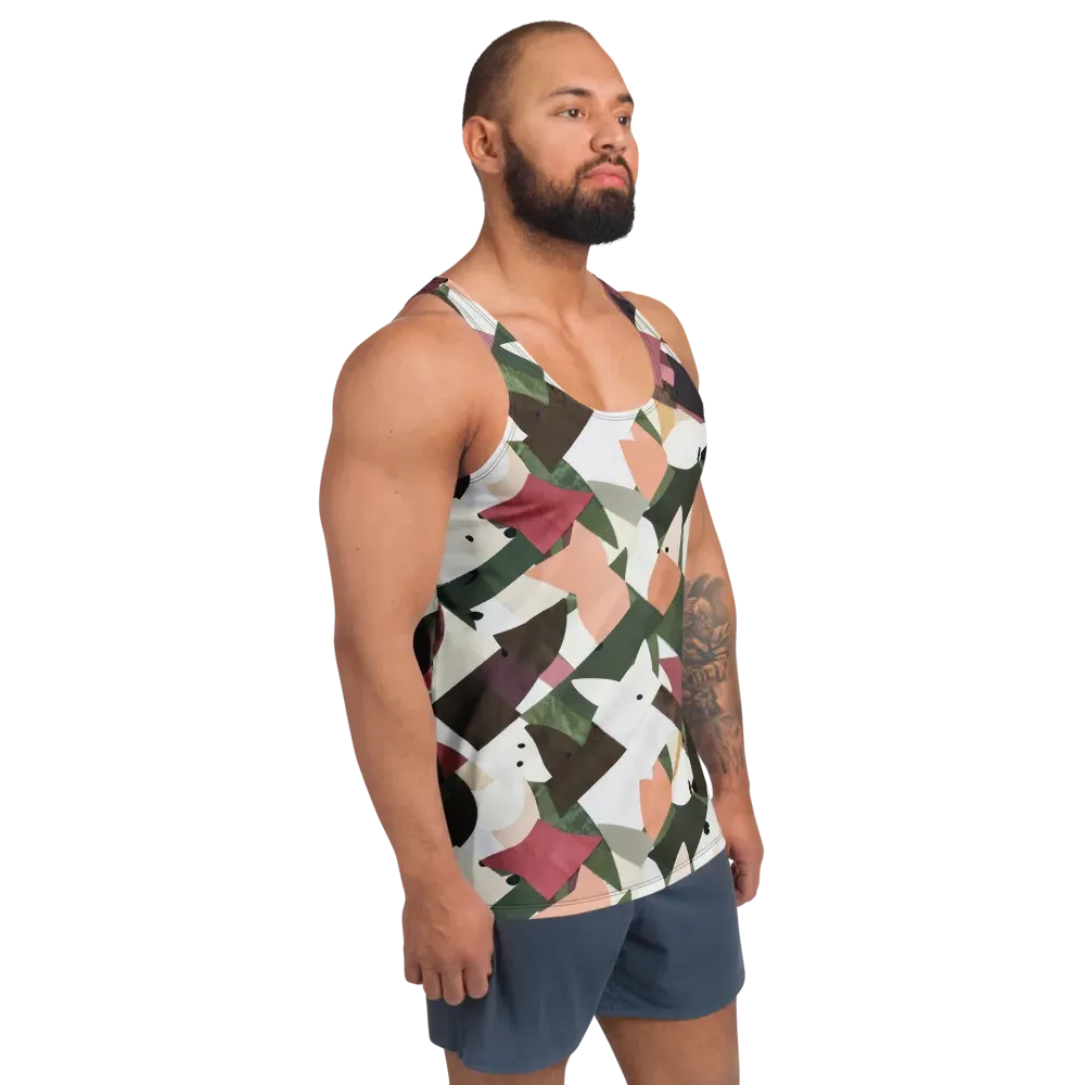 Patchwork Menagerie on Men's Tank Top — Right Front