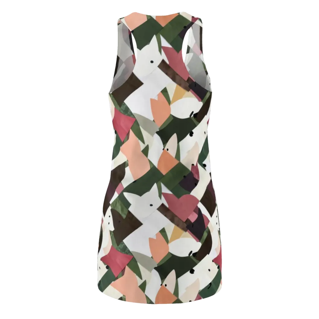 Patchwork Menagerie on Racerback Dress — Back