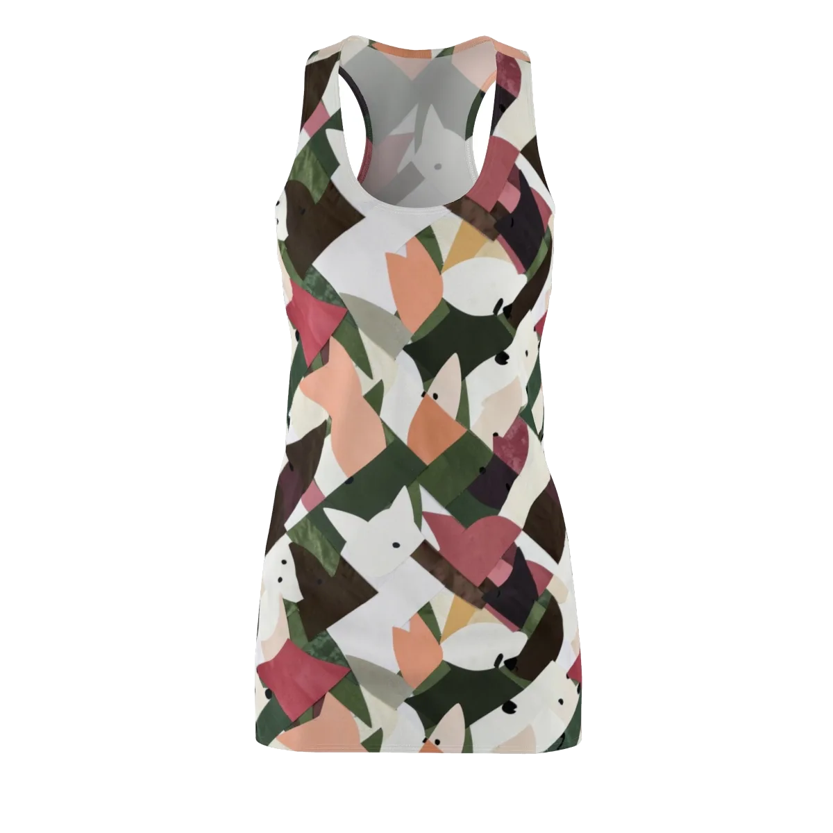 Patchwork Menagerie on Racerback Dress — Front