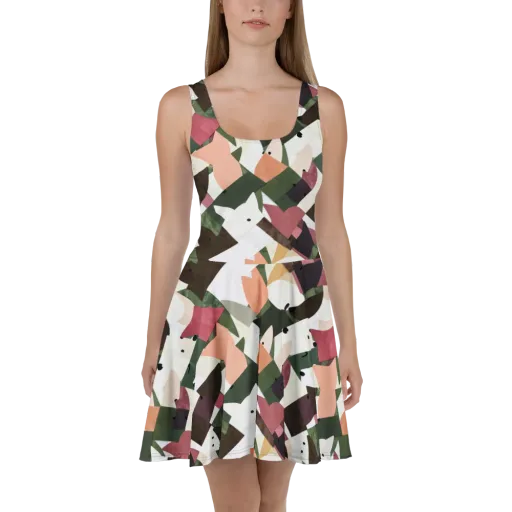 Patchwork Menagerie on a Skater Dress