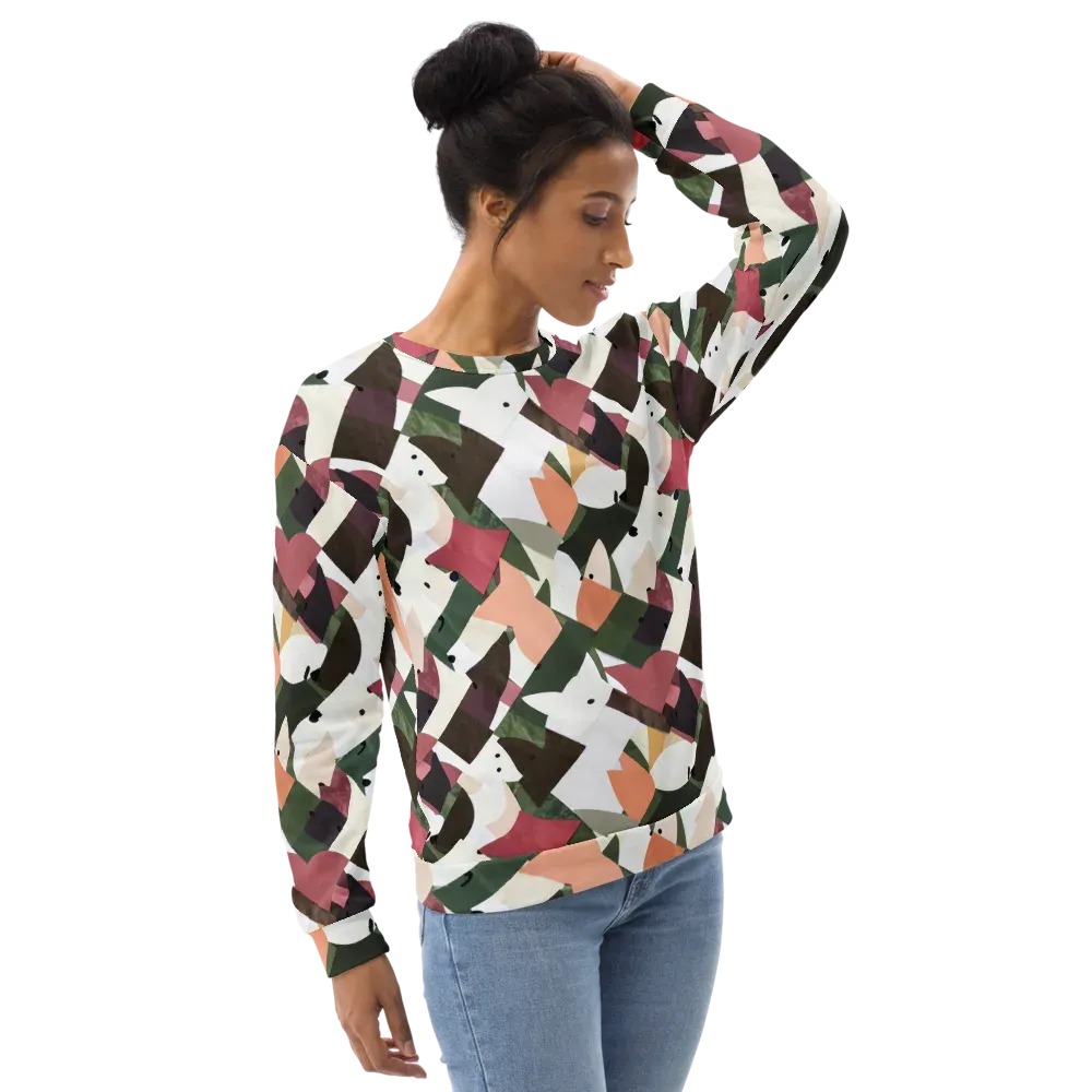 Patchwork Menagerie on Sweatshirt — Right Front