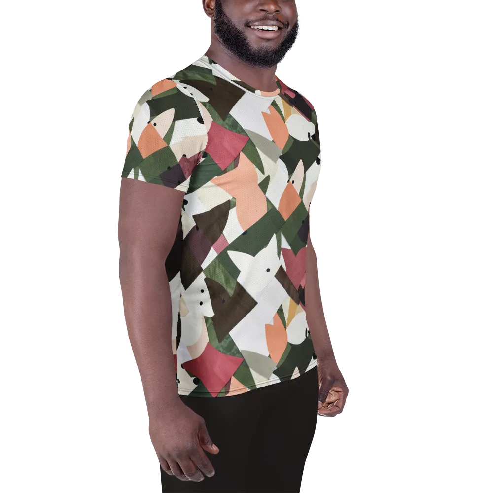 Patchwork Menagerie on Men's Athletic T-Shirt — Right