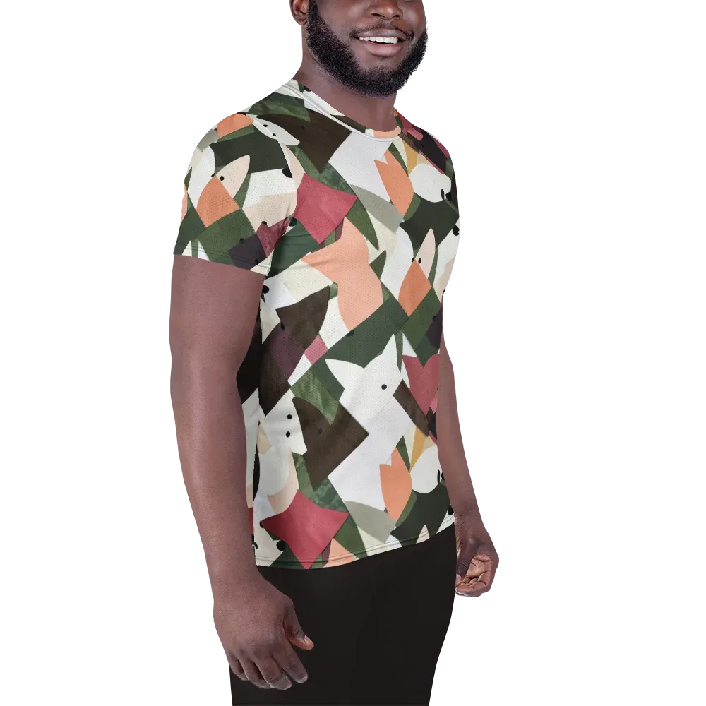 Patchwork Menagerie on Men's Athletic T-Shirt — Right