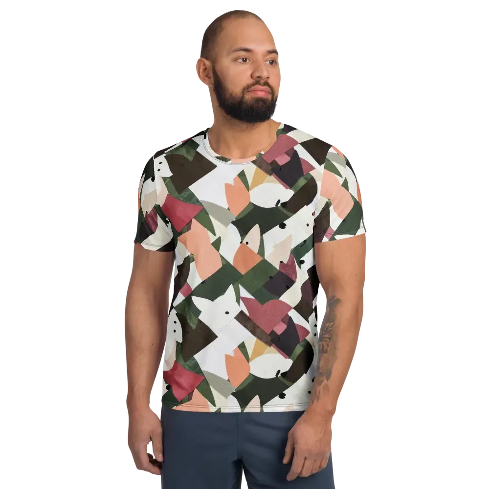Patchwork Menagerie on Men's Athletic T-Shirt — Front