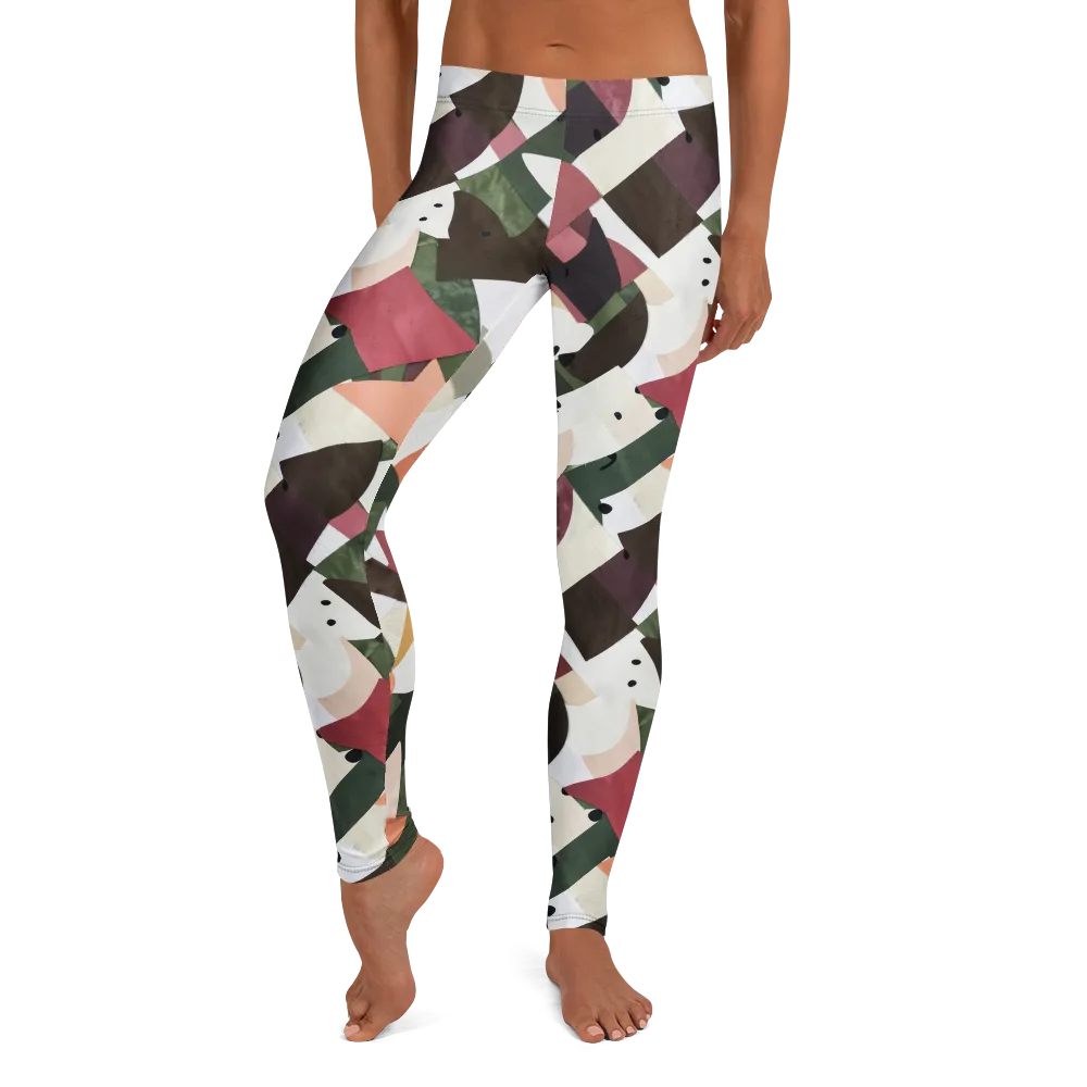 Patchwork Menagerie on Leggings — Front