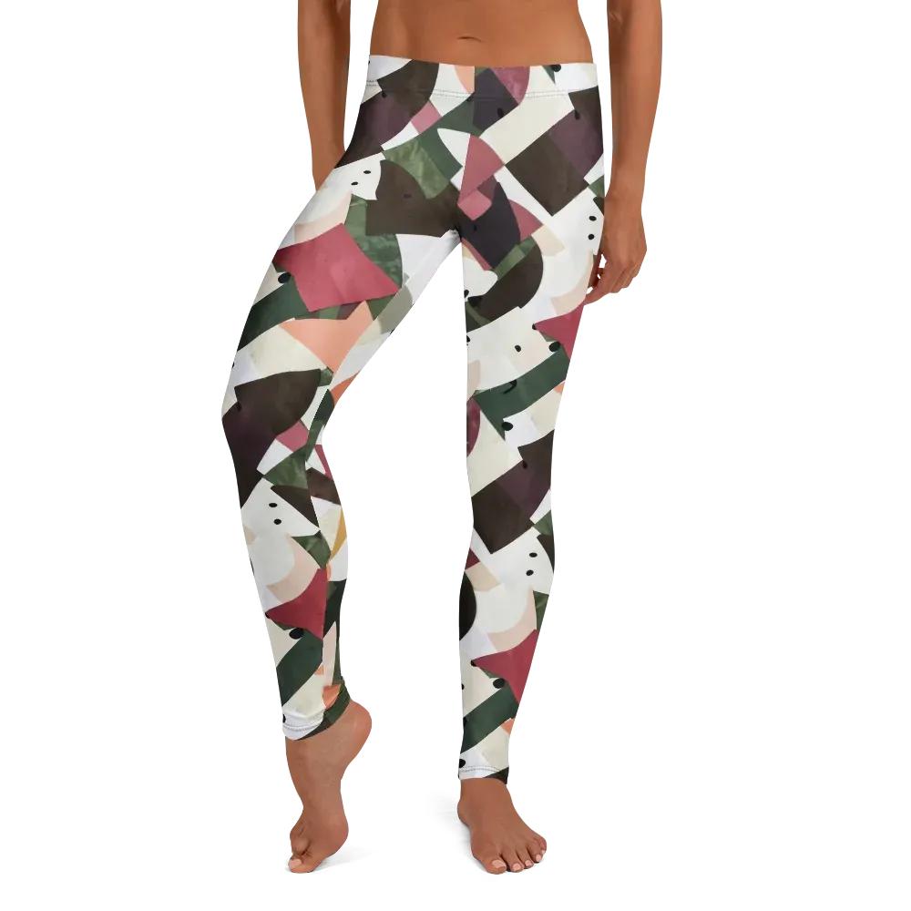 Patchwork Menagerie on Leggings — Front