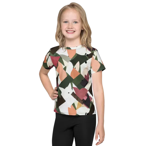 Patchwork Menagerie on a Kids Crew Neck T-Shirt