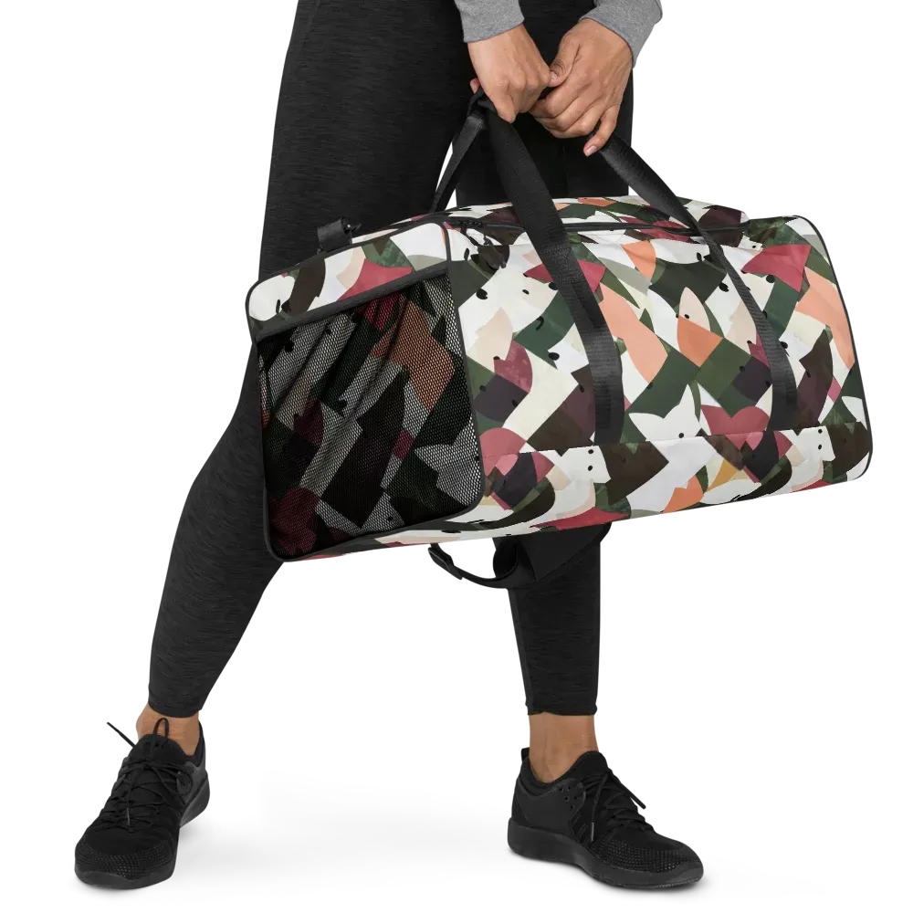 Patchwork Menagerie on Duffle Bag — Right Front