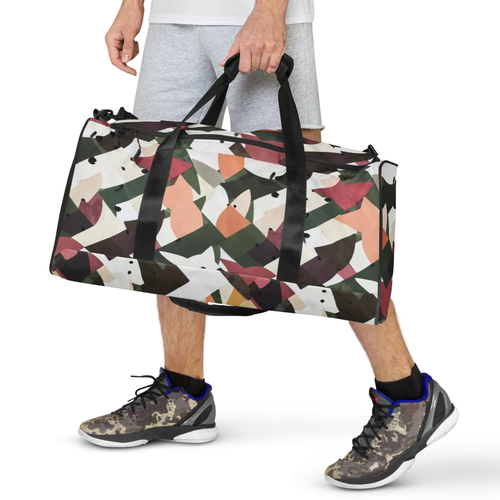 Patchwork Menagerie on Duffle Bag — Front