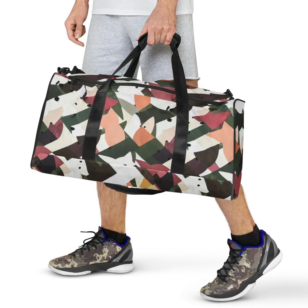 Patchwork Menagerie on Duffle Bag — Front