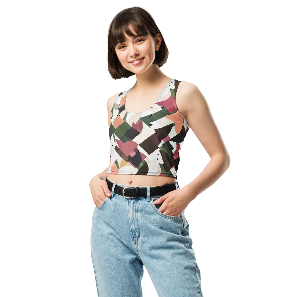 Patchwork Menagerie on Crop Top — Front