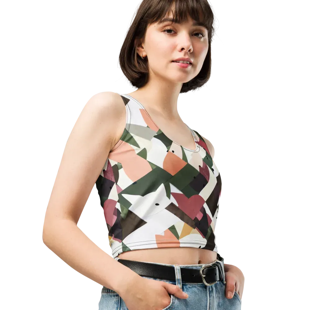 Patchwork Menagerie on Crop Top — Right Front