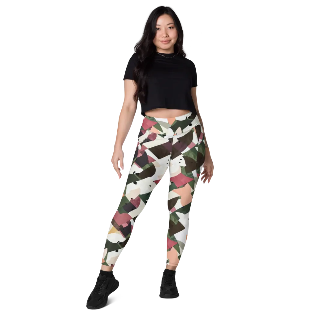 Patchwork Menagerie on Leggings with Pockets — Front
