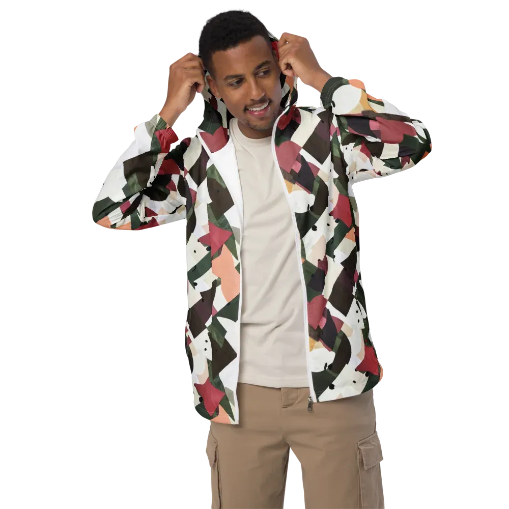 Patchwork Menagerie on Men's Windbreaker — Front